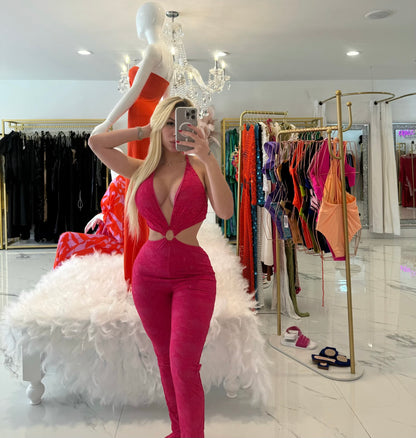Lacy Jumpsuit Pink