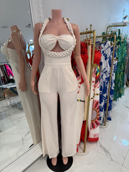 Luxe Braided Halter Jumpsuit