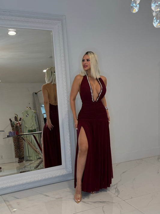 Belinda Maxi Dress Rojo Vino