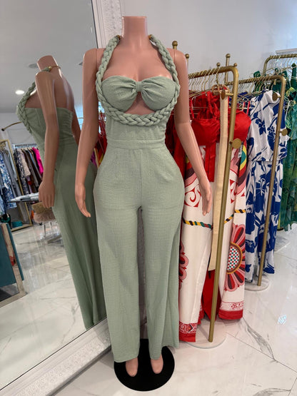 Luxe Braided Halter Jumpsuit