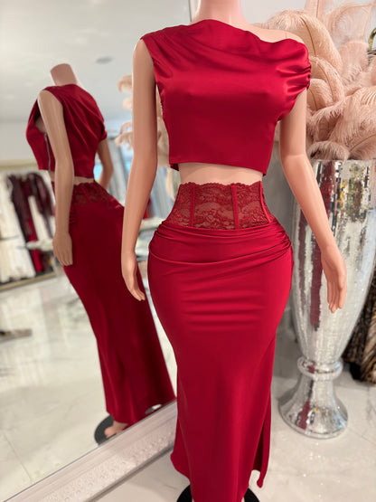 Allow Me to Lead The Way Skirt Set Red