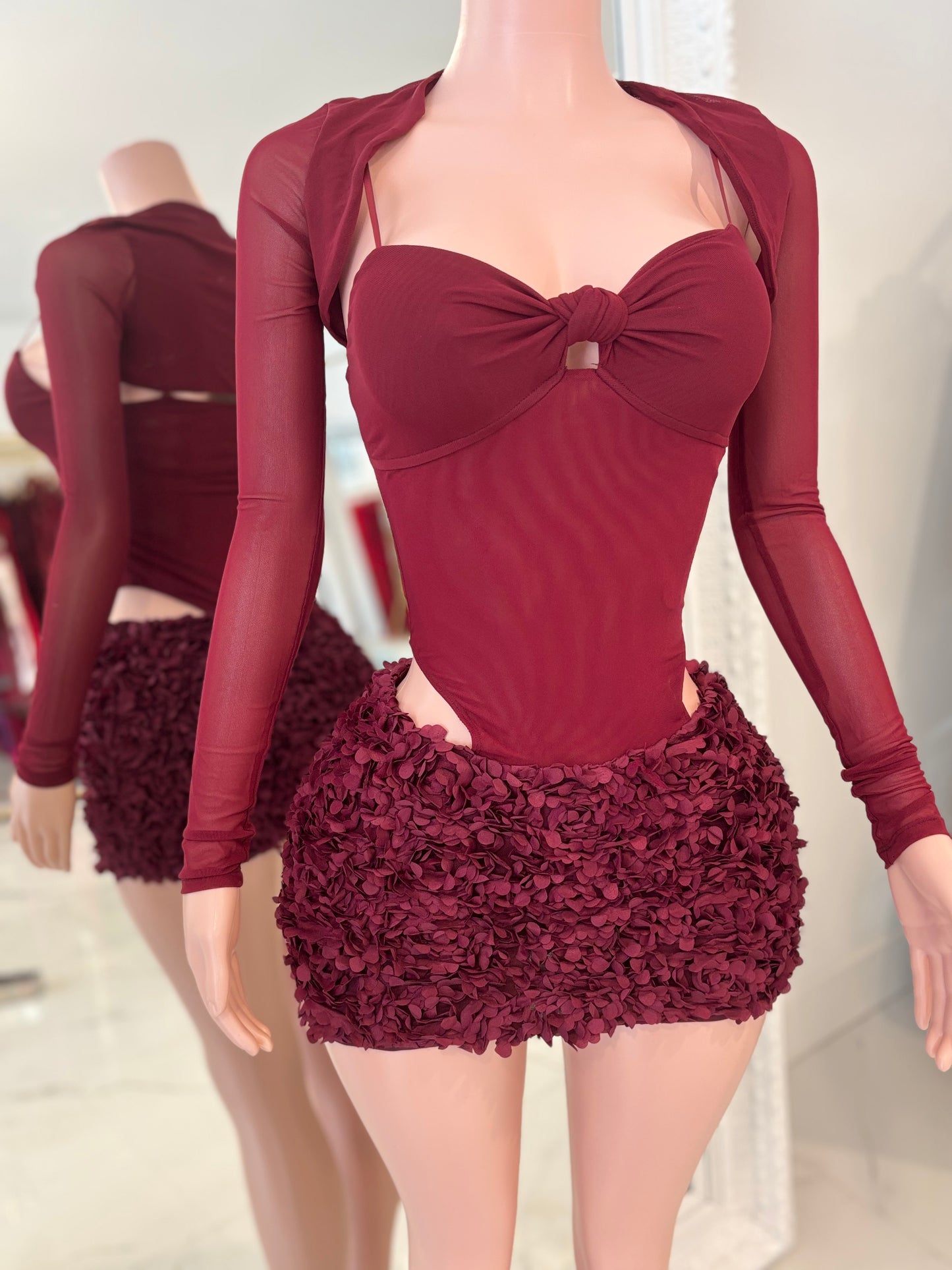 Wrapped Around My Finger Skirt Set Rojo Vino