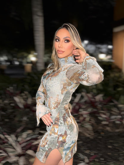 FALL AND FOREVER MESH DRESS