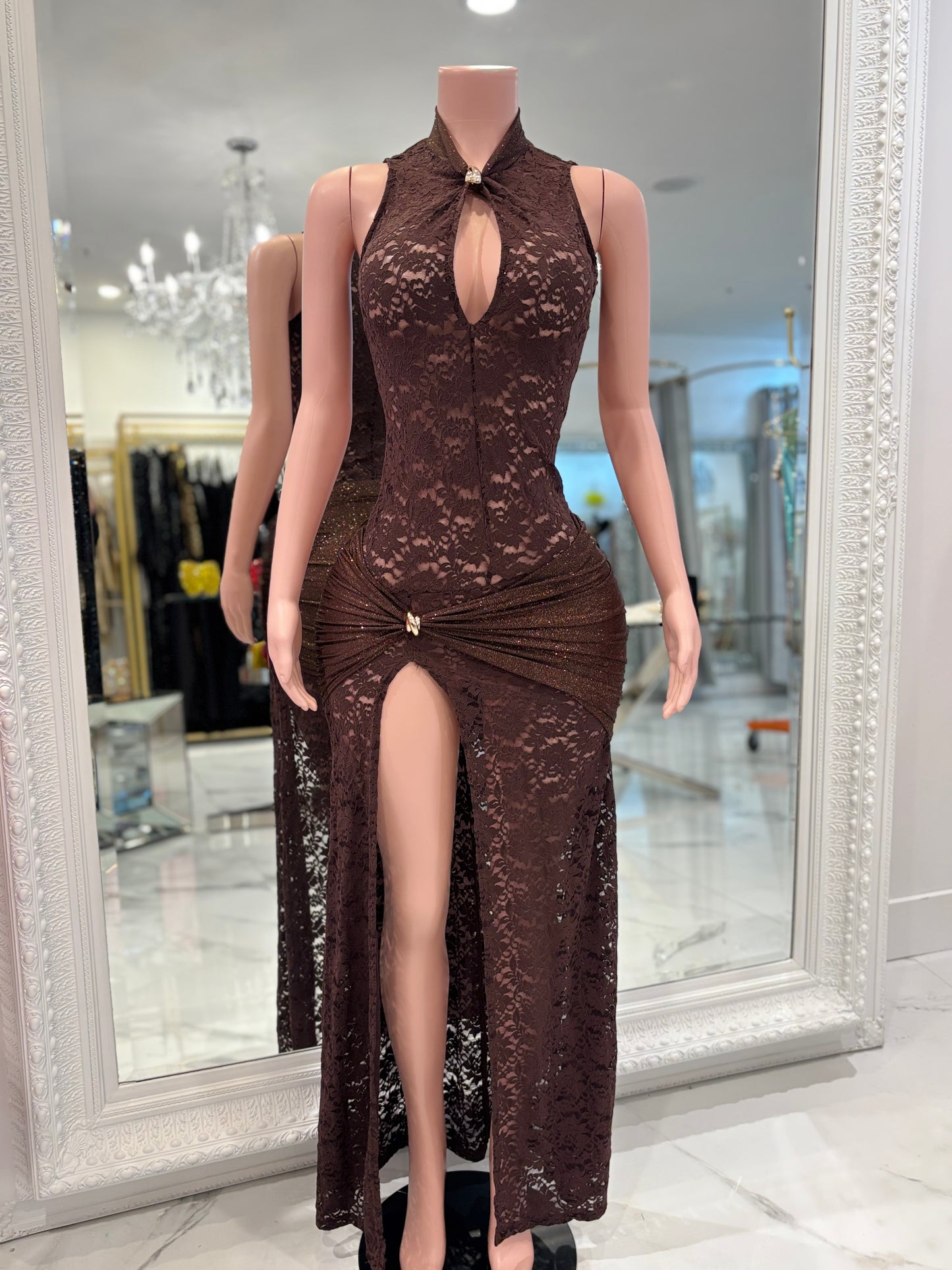 Do I Mesmerize You Maxi Dress Brown