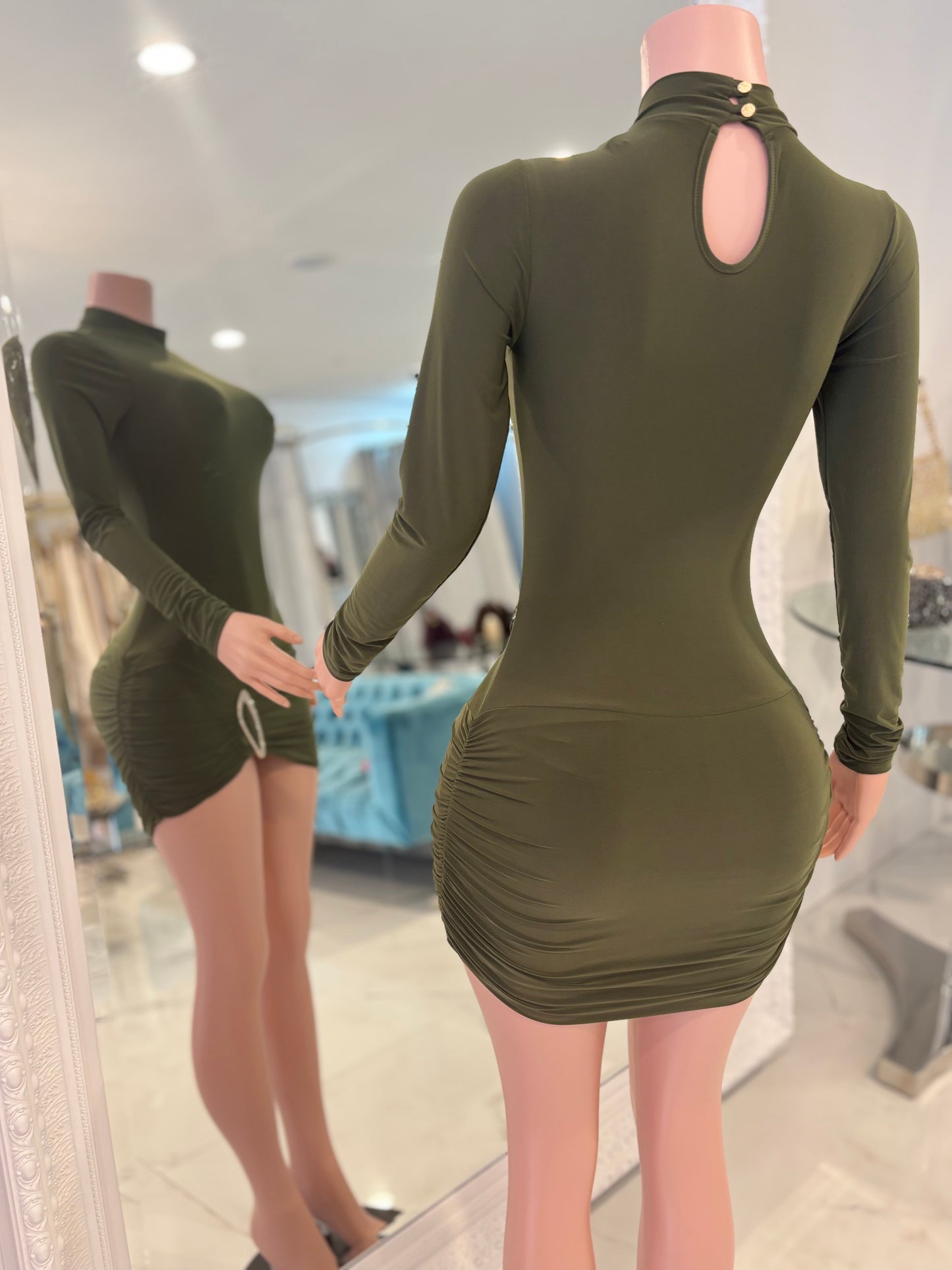 Gorgeous Girl Mini Dress Olivo