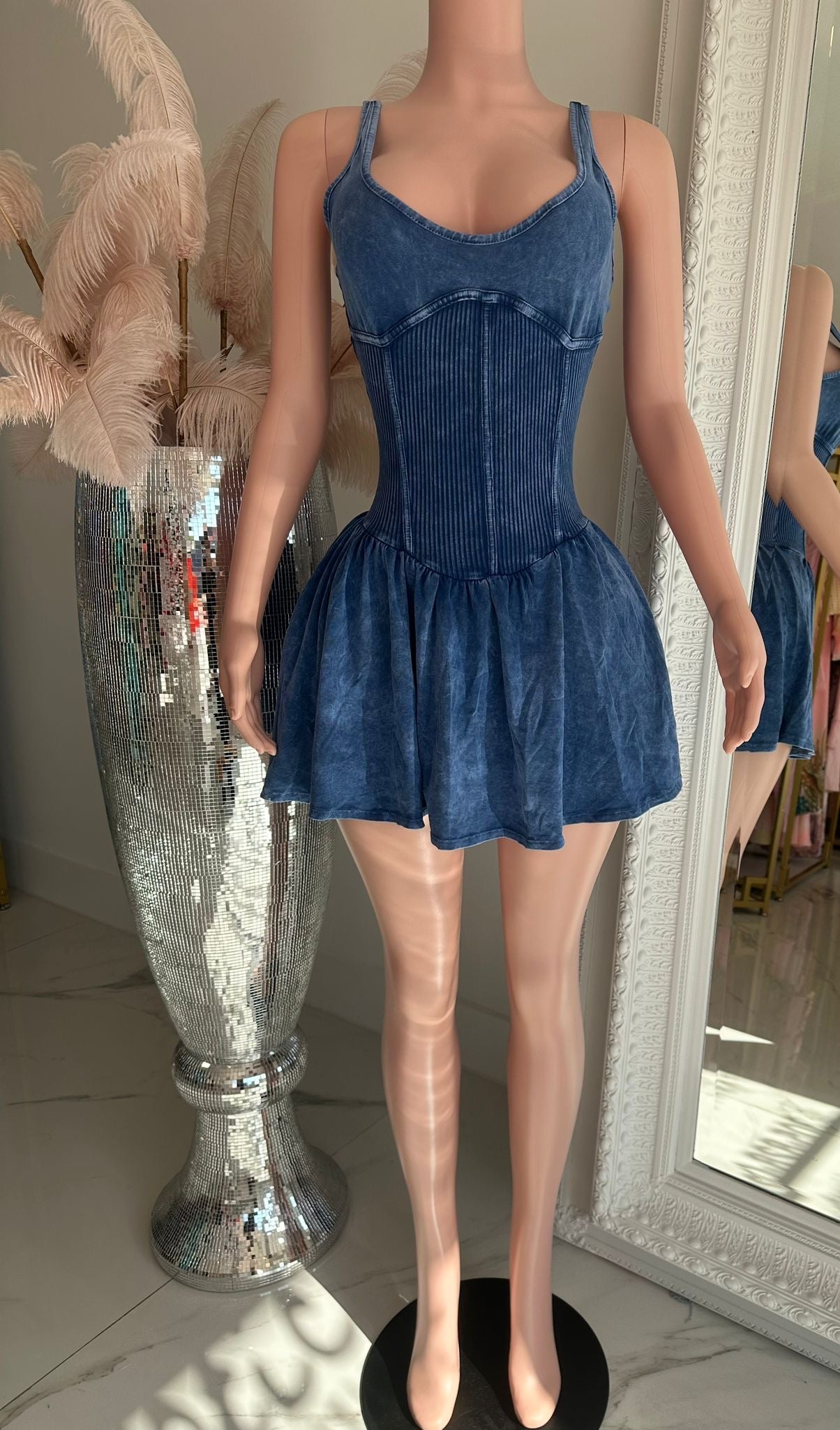 Casual Mini Dress Blue