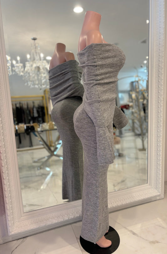 Cozy and Cute Maxi Dress Grey