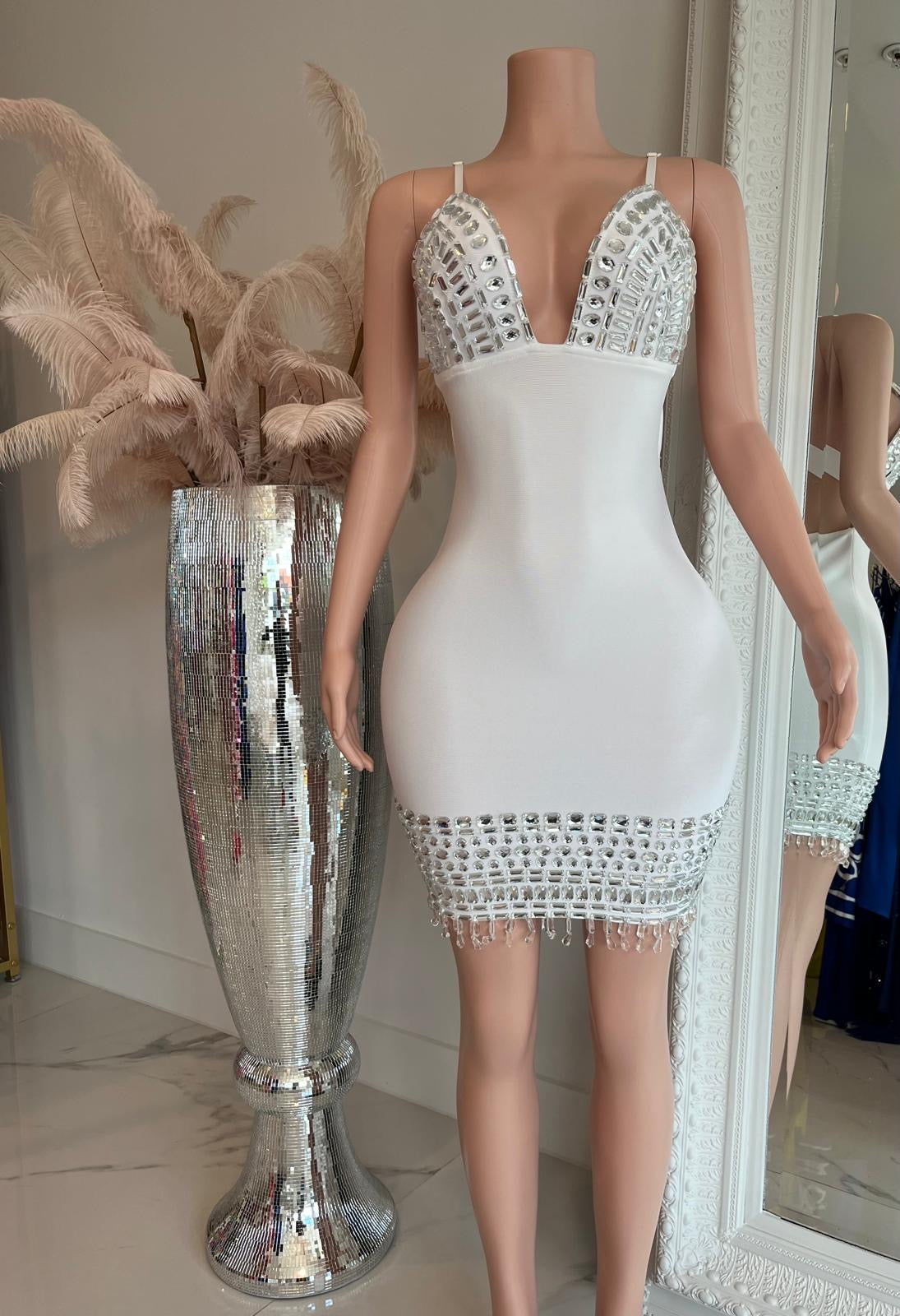 Stunning Bandage Rhinestones Mini Dress