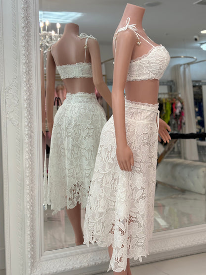 Lacy Floral Skirt Set