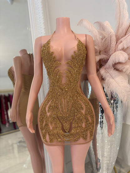 Greatest Treasure Mini Dress Gold