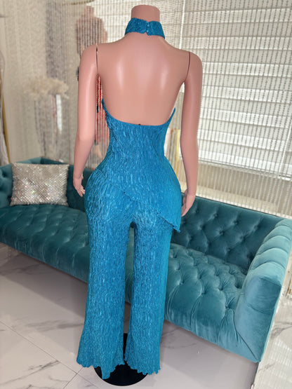 Azure Drift Pant Set Blue