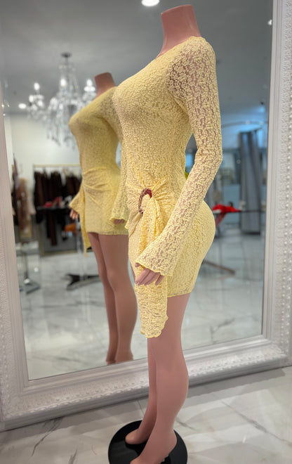 Be on the Look Out Mini Dress Yellow