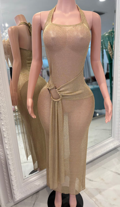 Muse Illusion Cover Up Maxi Dress Gold