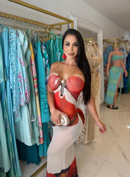 Flower bomb maxi dress