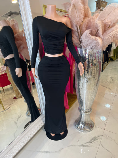Crimson Aura Skirt Set