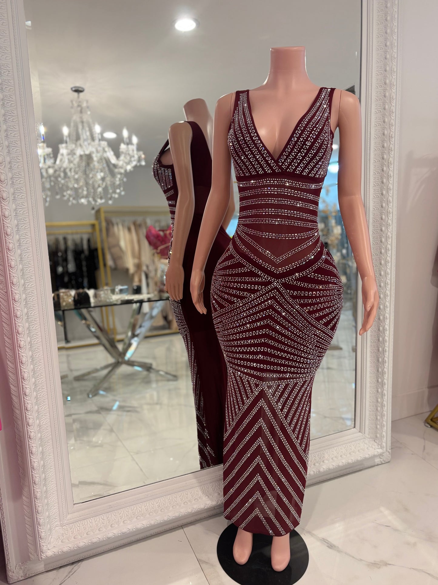 The Grand Design Maxi Dress Rojo Vino