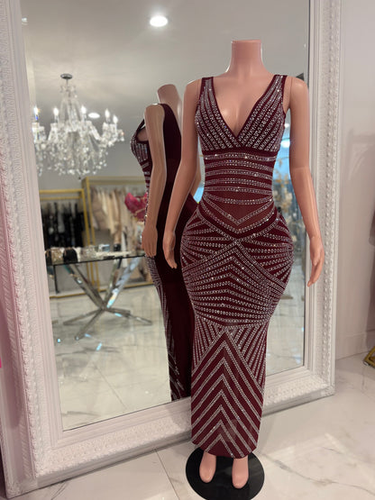 The Grand Design Maxi Dress Rojo Vino