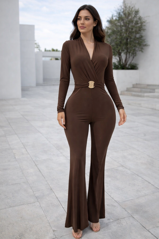 On the Top Jumpsuit Brown
