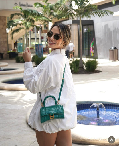 Urban Explorer Oversized Blouse Mini Dress White