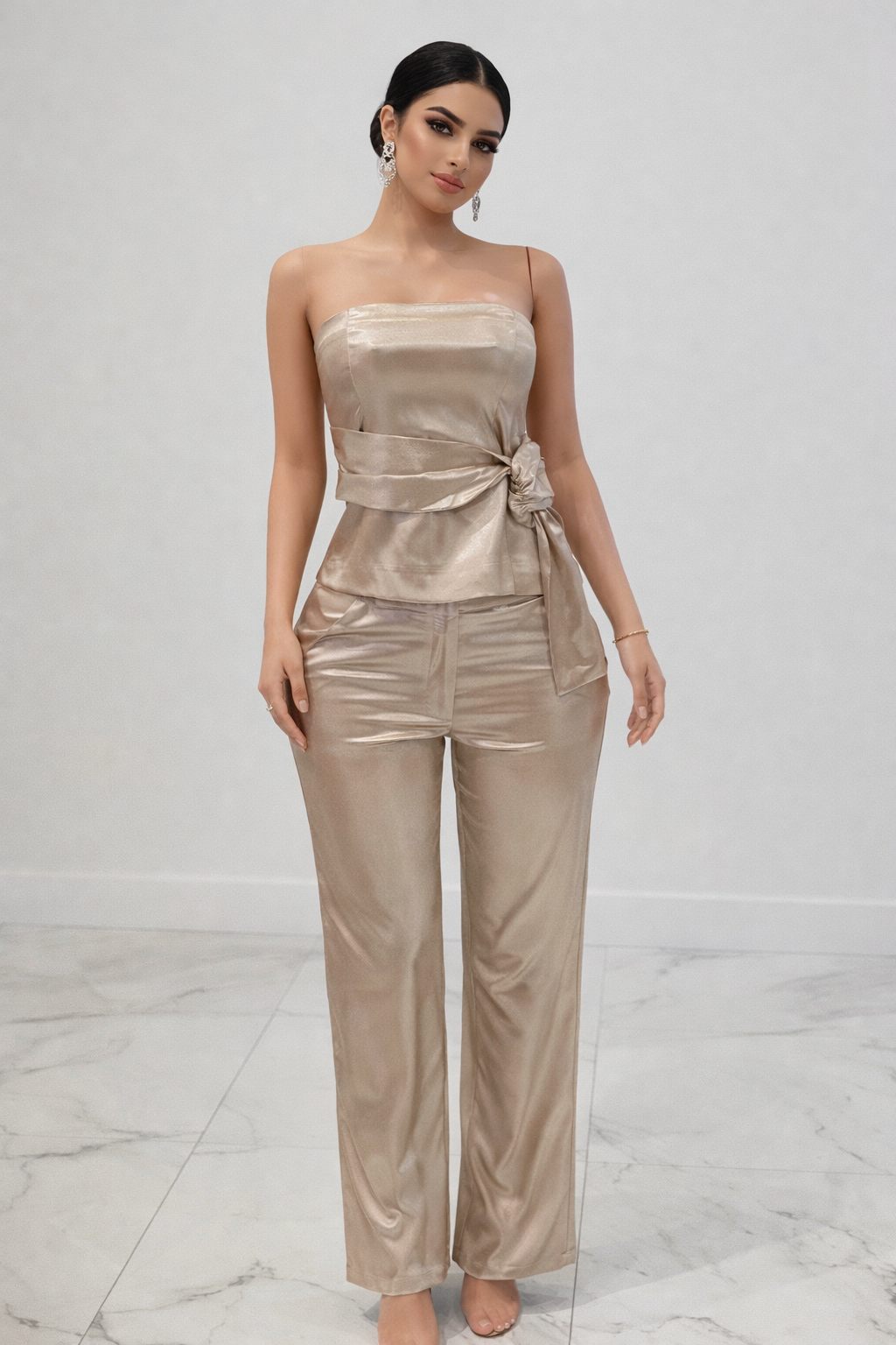 Don’t be Fooled by the Light Pant Set Gold