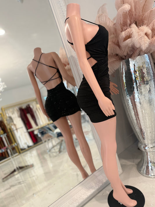 Come to Me Darling Mini Dress Black