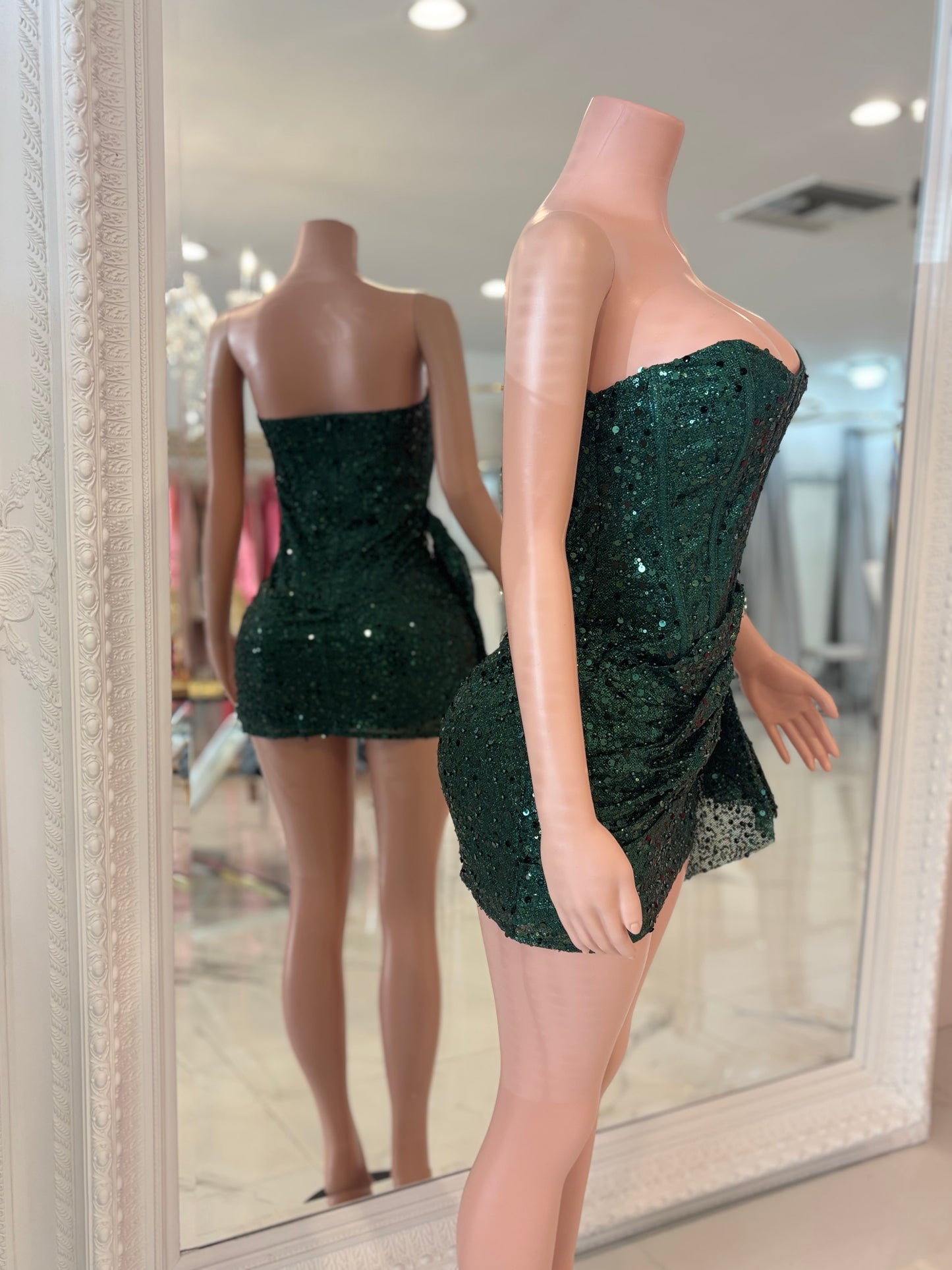 Seduction Sequin Mini Dress Green