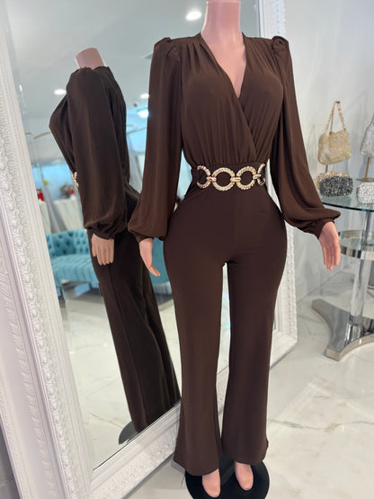 It’s My Turn Jumpsuit Brown