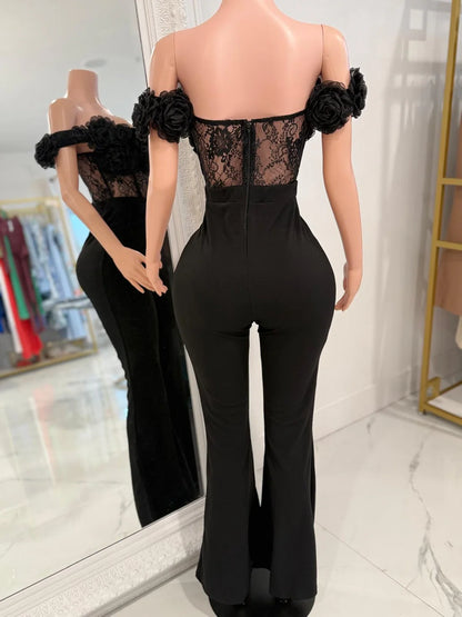 Rosette Lace Dream Floral Jumpsuit