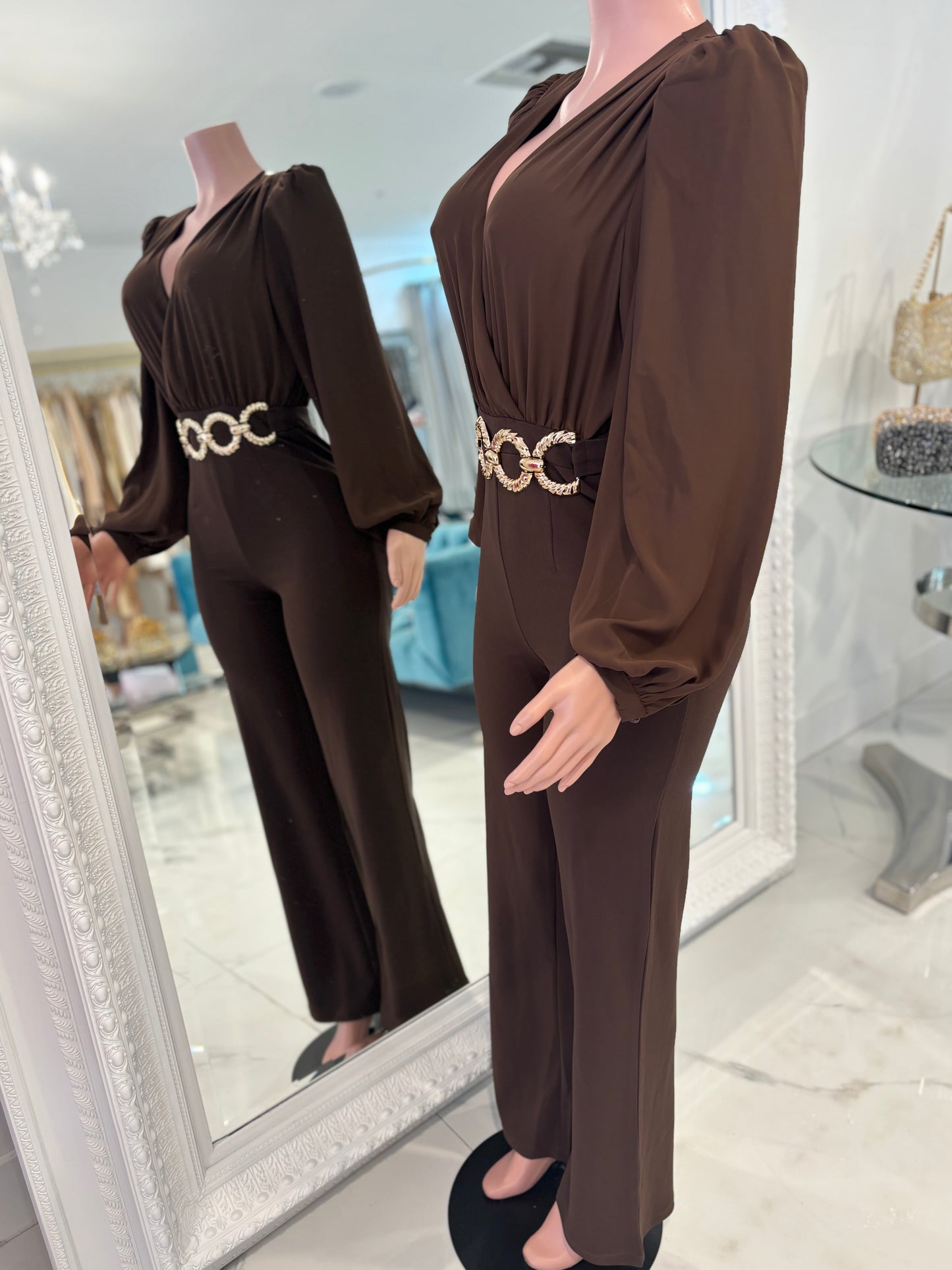 It’s My Turn Jumpsuit Brown