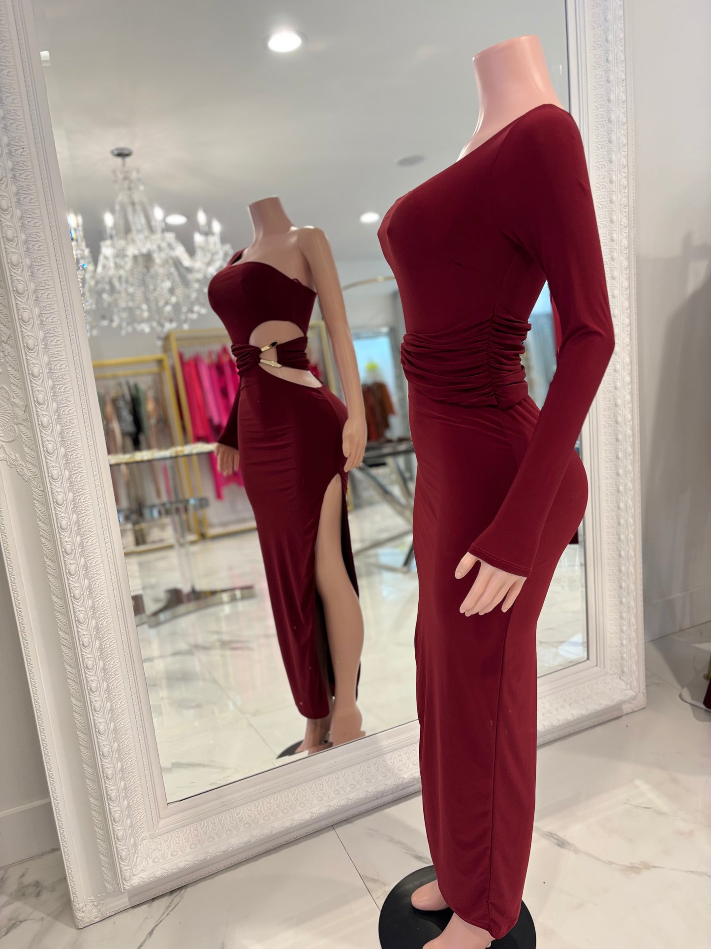 By My Side Forever Maxi Dress  Rojo vino