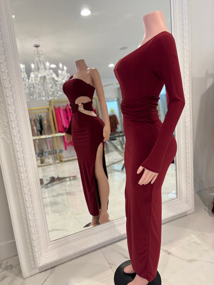 By My Side Forever Maxi Dress  Rojo vino
