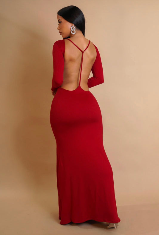 Sexy and Elegant Maxi Dress Red