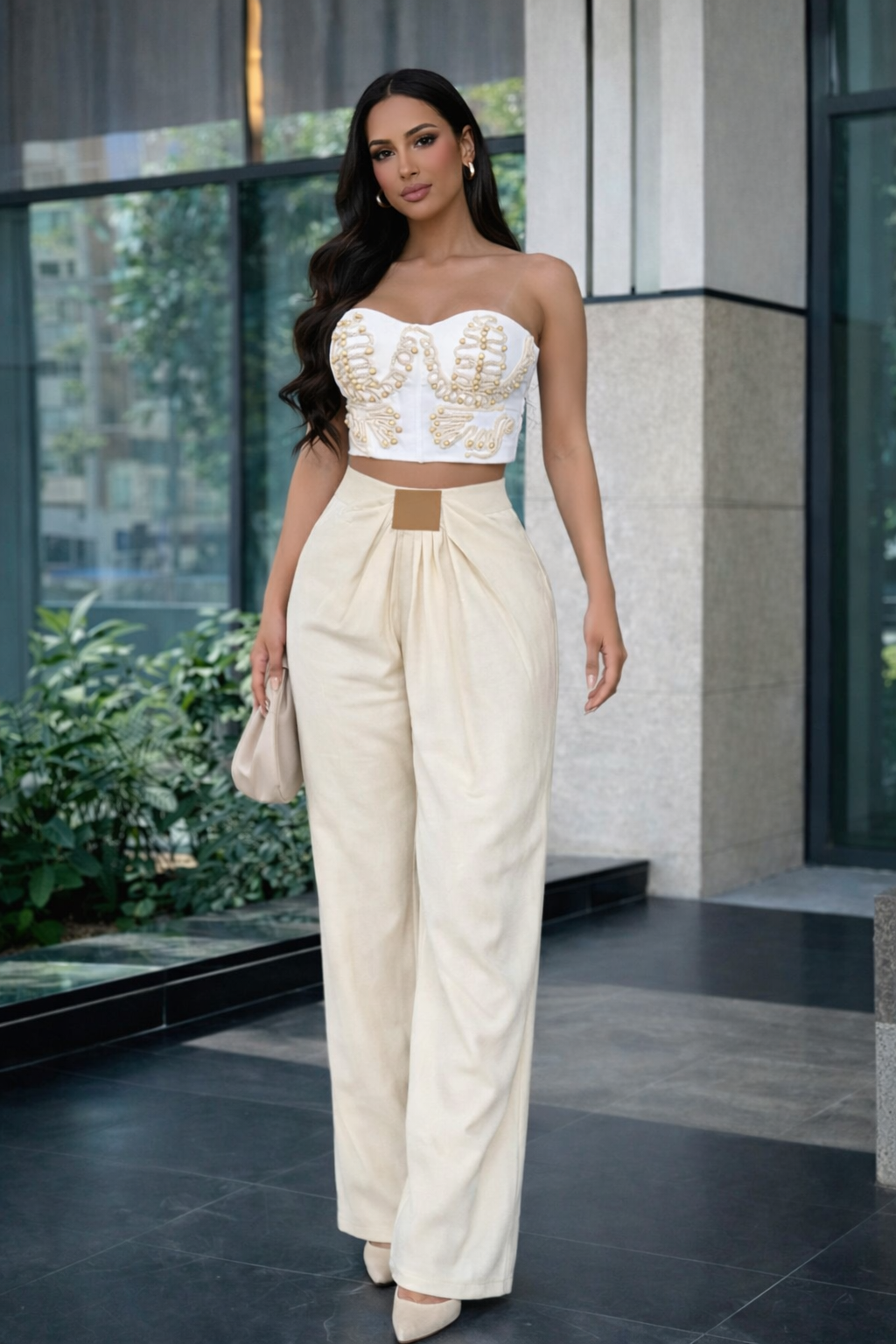 Casual Chic Pant Set White
