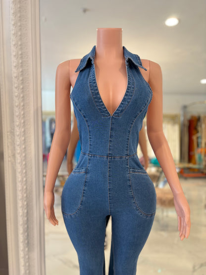 The Bombshell Has Arrived Jumpsuit Blue