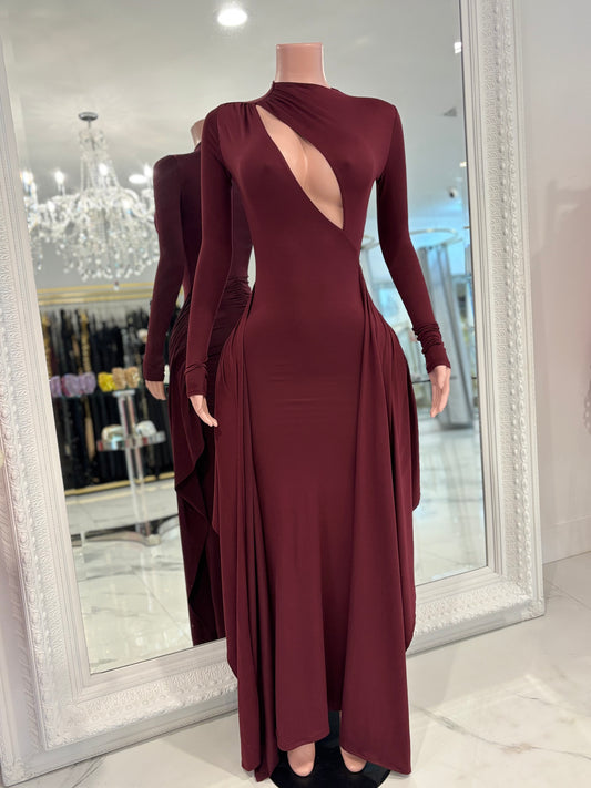 Such a Tease Maxi Dress Rojo Vino