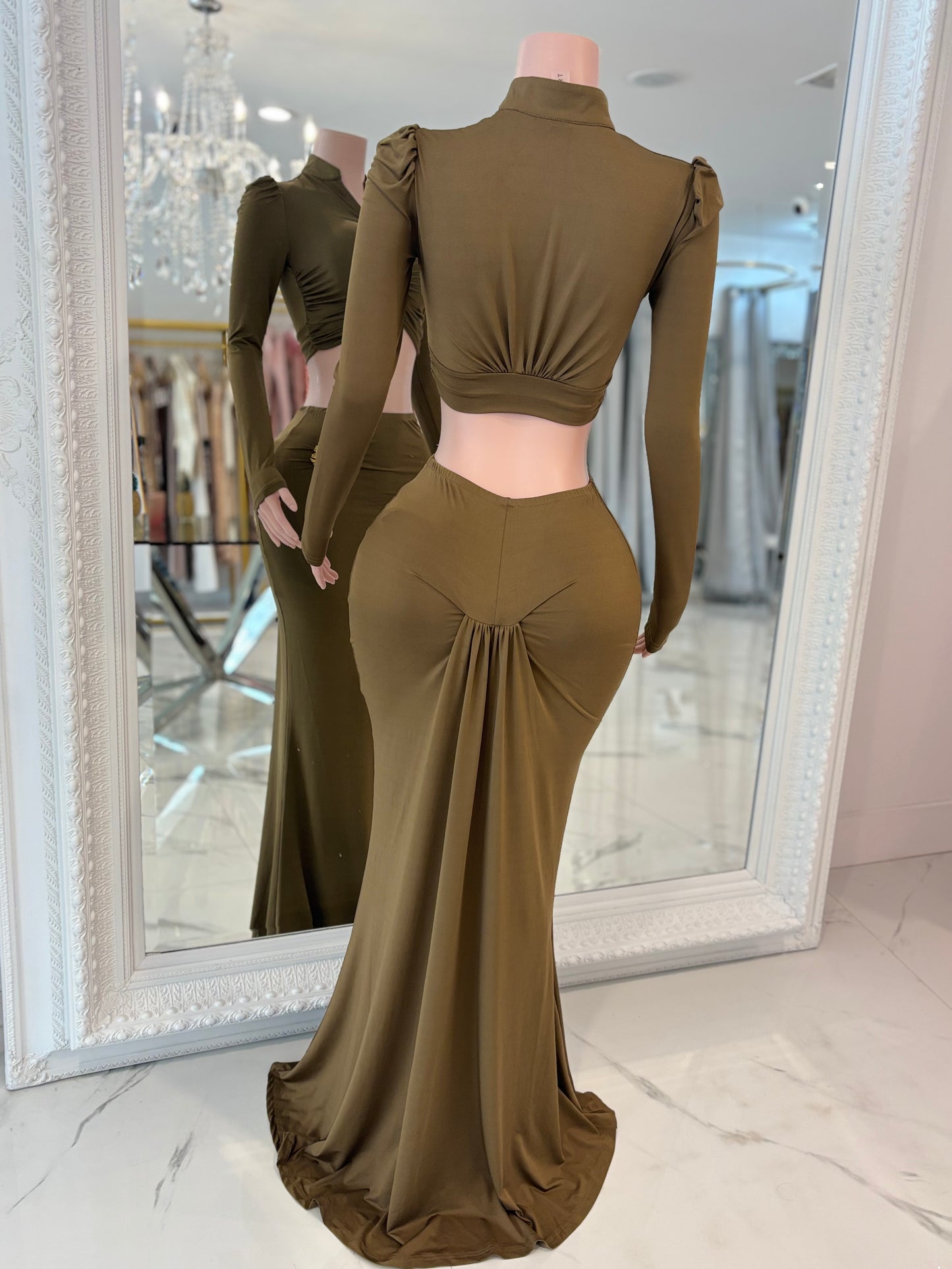 Look In My Eyes Skirt Set Green