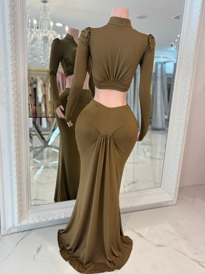 Look In My Eyes Skirt Set Green