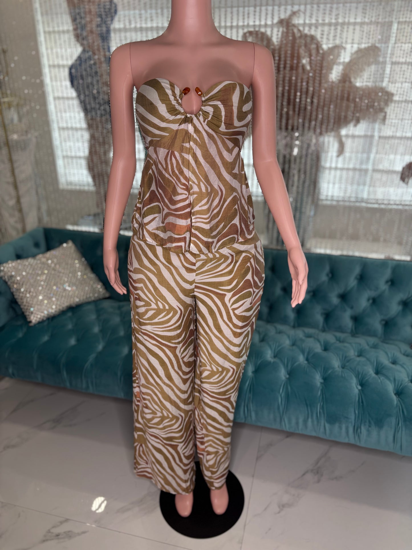 Casual Chic Pants Set Zebra