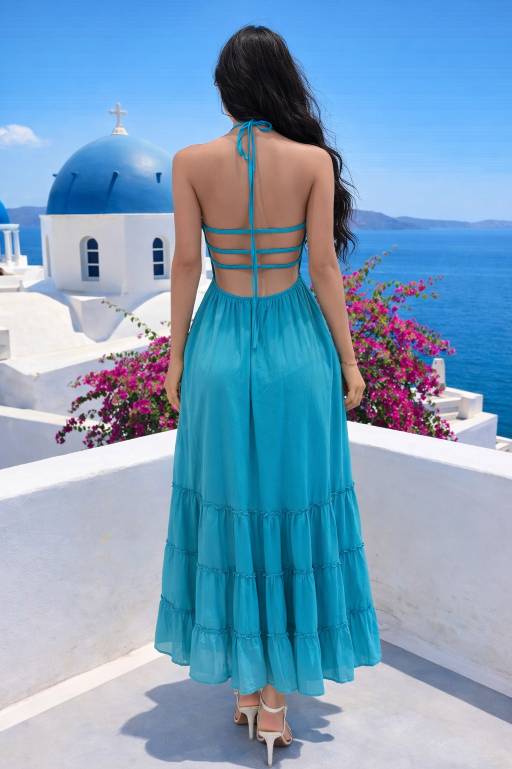 The Beauty Of The World Maxi Dress Blue
