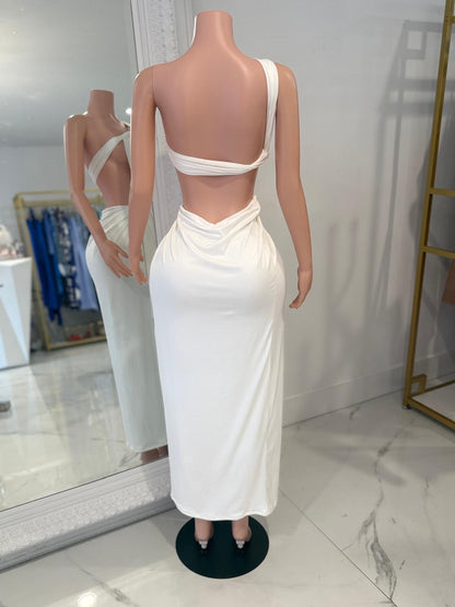 Nova Cascade Ruched Maxi Dress