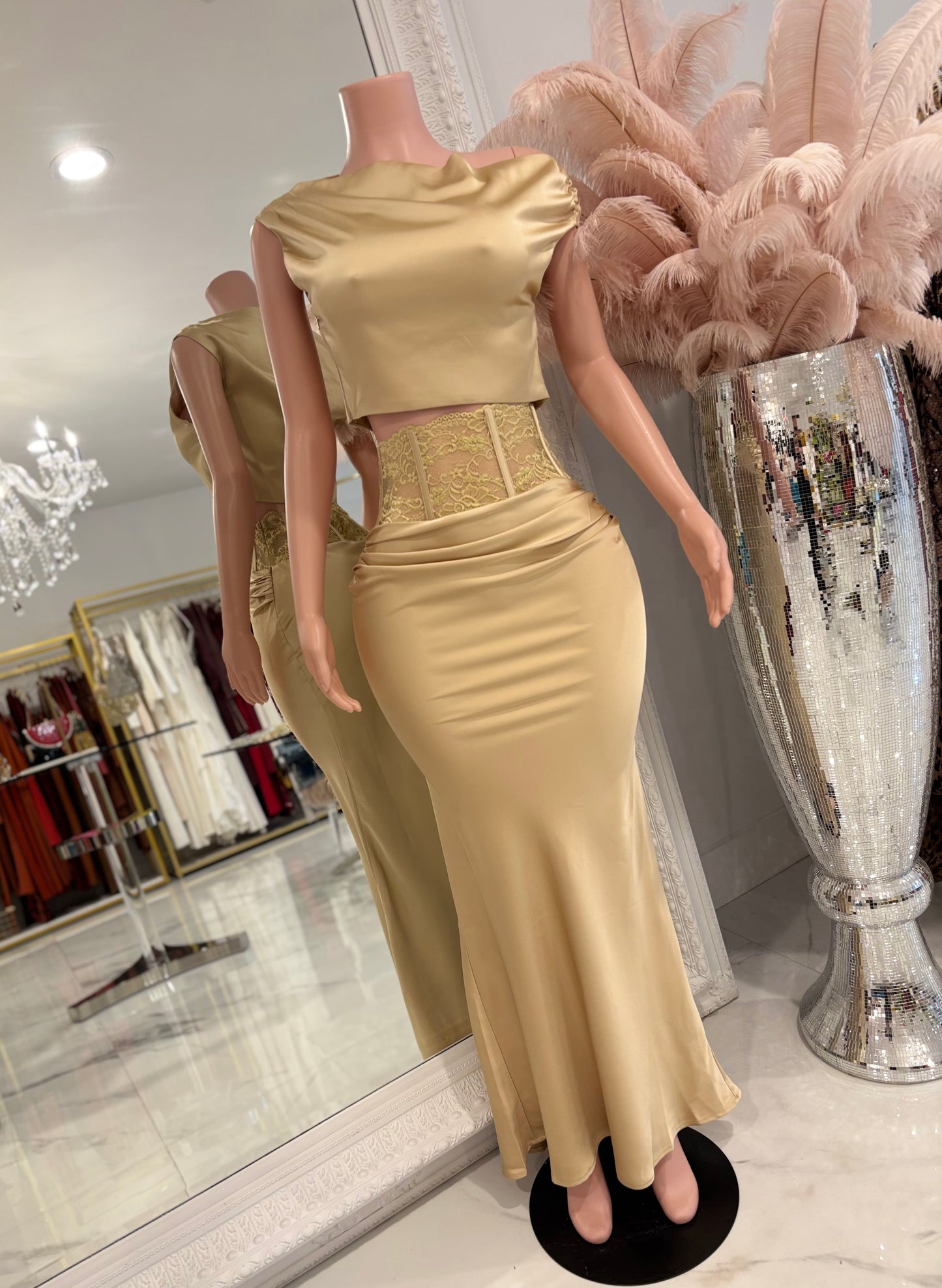Allow Me to Lead The Way Skirt Set Gold