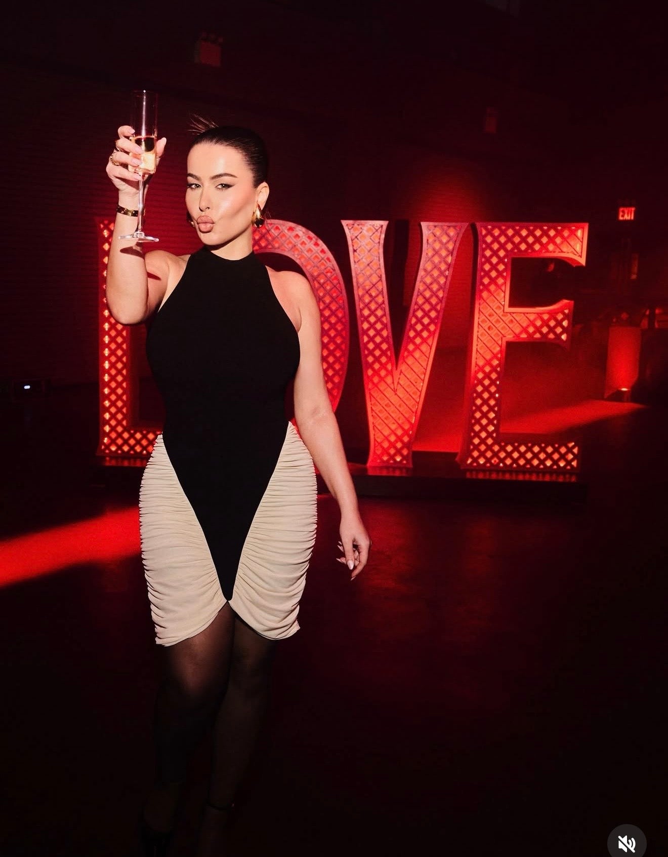 Mistress of the Night Mini Dress Black and White