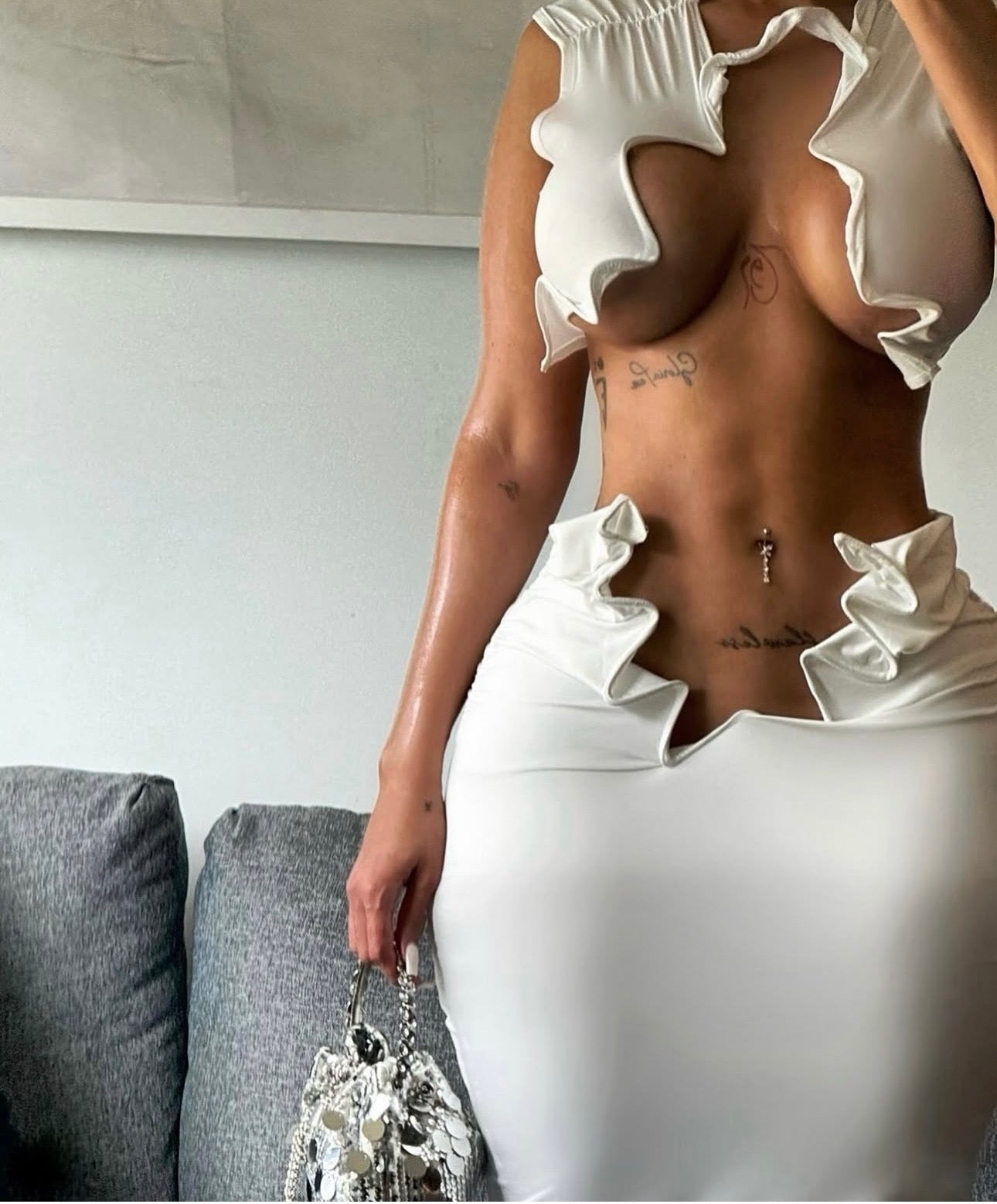 Blending In Skirt Set White