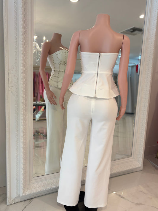Perla's Pants Set White