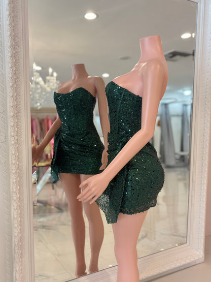 Seduction Sequin Mini Dress Green