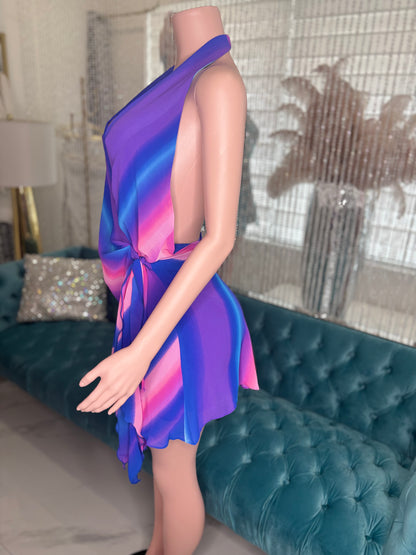 Tropical Breeze Wrap Mini Dress