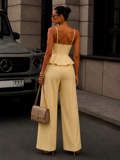 Chic Moderno Pants Set Yellow