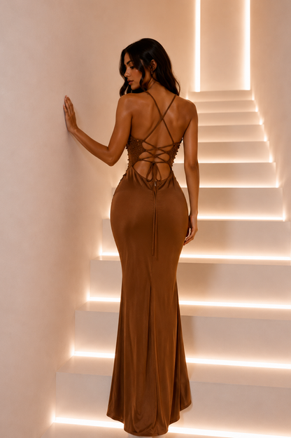 Don’t Be Shy Maxi Dress Brown