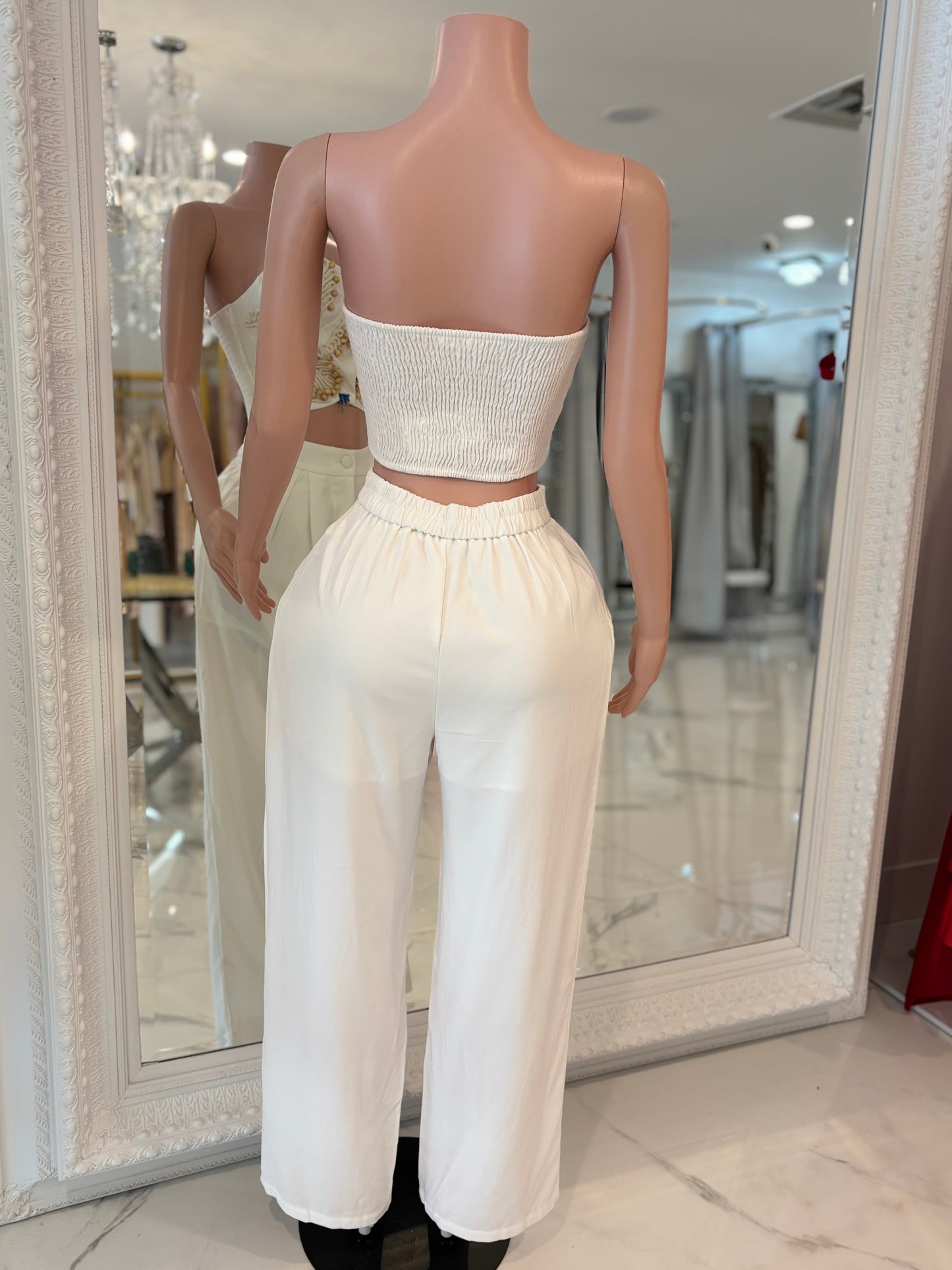 Elegant Pant Set White