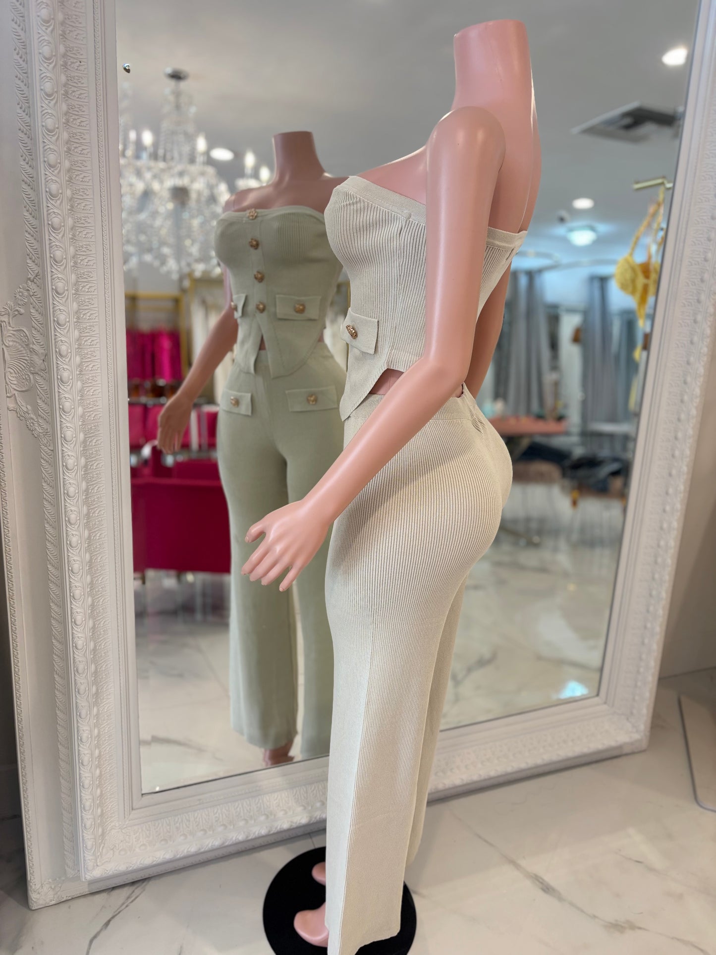 Grace and Elegance Pant Set Beige